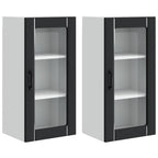 vidaXL Wandglas-Schränke PORTO 2 pcs Schwarz 40 x 31 x 80 cm