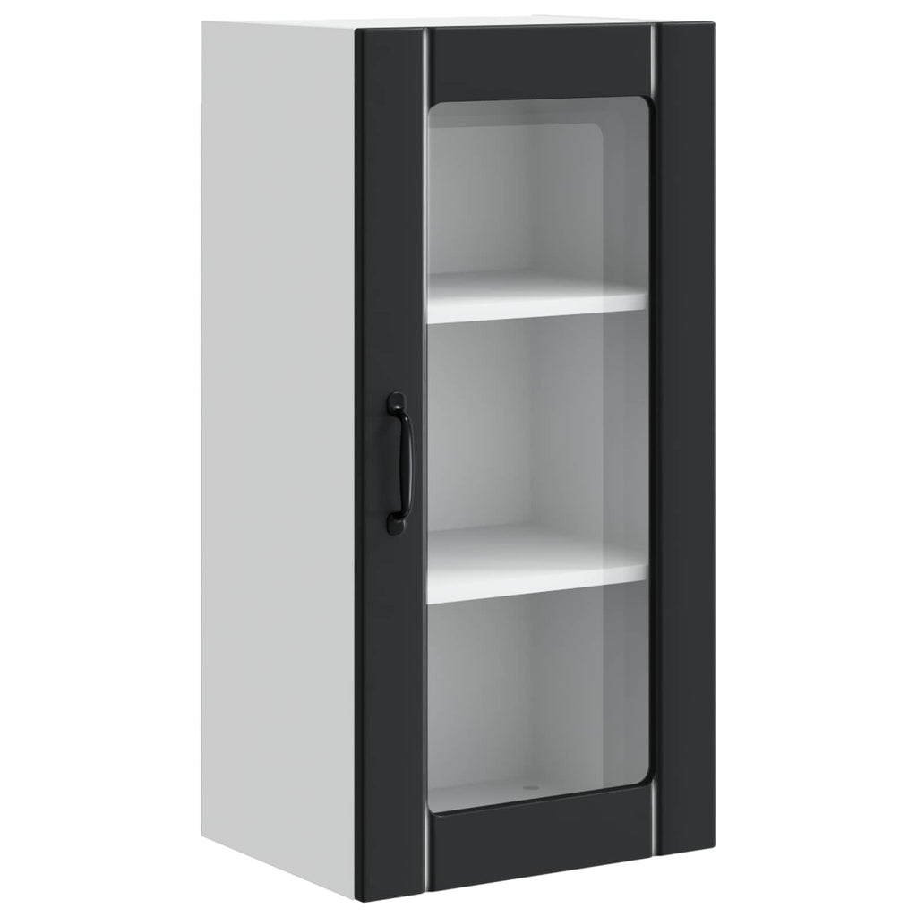 vidaXL Wandglas-Schränke PORTO 2 pcs Schwarz 40 x 31 x 80 cm
