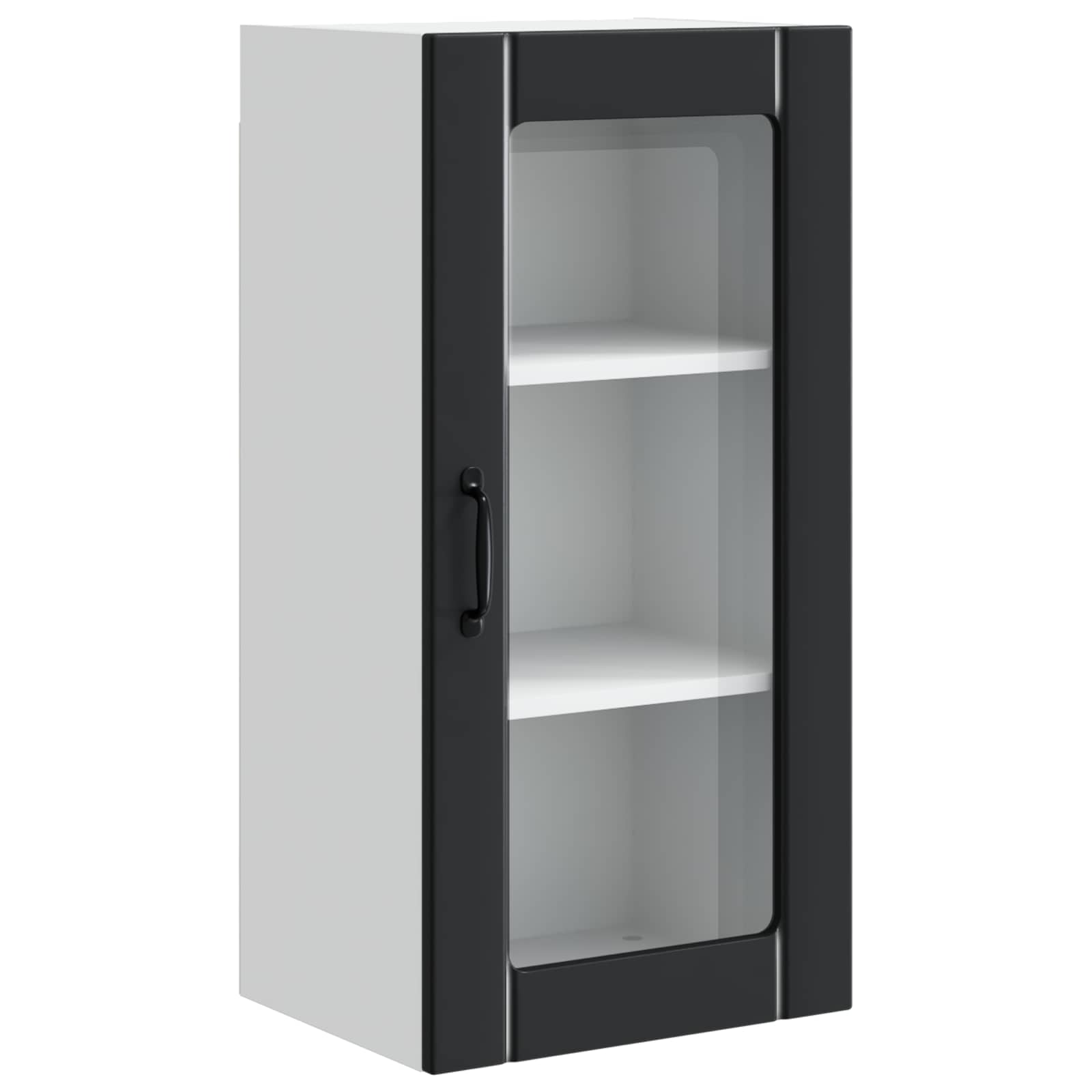 vidaXL Wandglas-Schränke PORTO 2 pcs Schwarz 40 x 31 x 80 cm