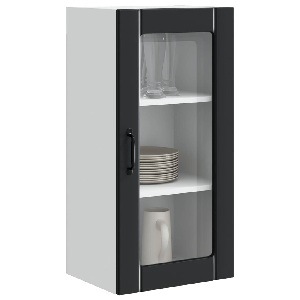 vidaXL Wandglas-Schränke PORTO 2 pcs Schwarz 40 x 31 x 80 cm
