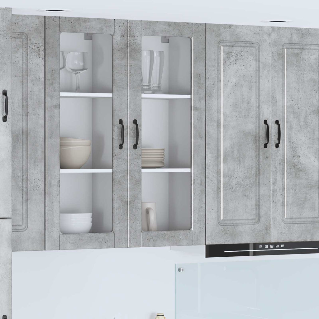 vidaXL Wandglas-Schrank PORTO Beton Grau 40 x 31 x 100 cm