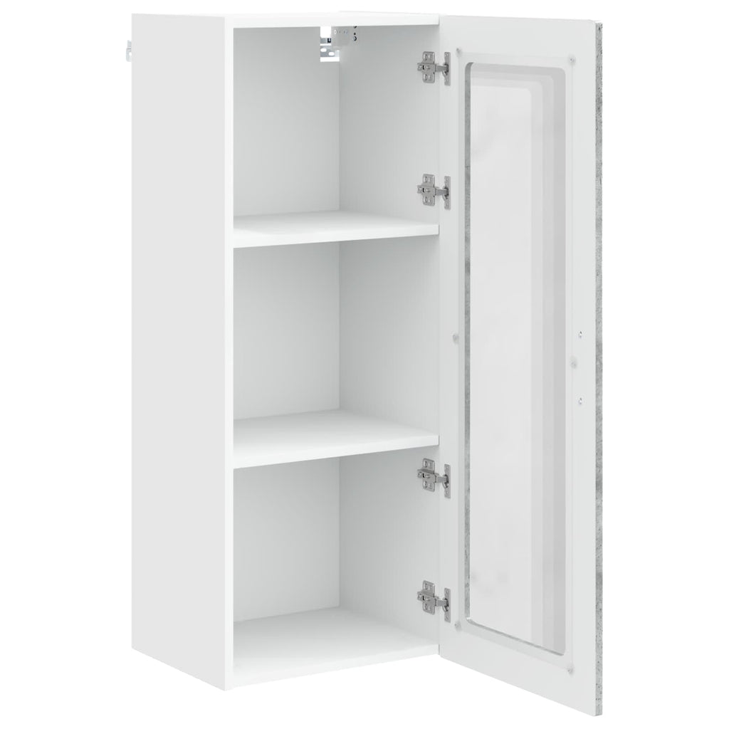 vidaXL Wandglas-Schrank PORTO Beton Grau 40 x 31 x 100 cm