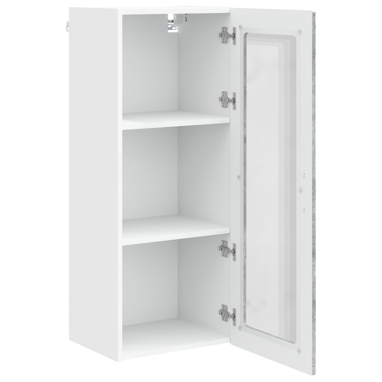 vidaXL Wandglas-Schrank PORTO Beton Grau 40 x 31 x 100 cm