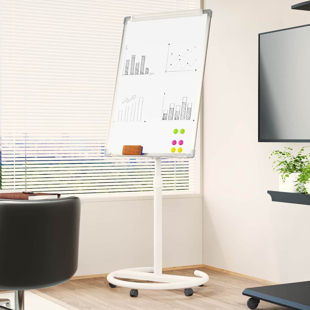vidaXL Magnetisches Whiteboard Grau und Weiß 62 x 62,5 x 197 cm EPS