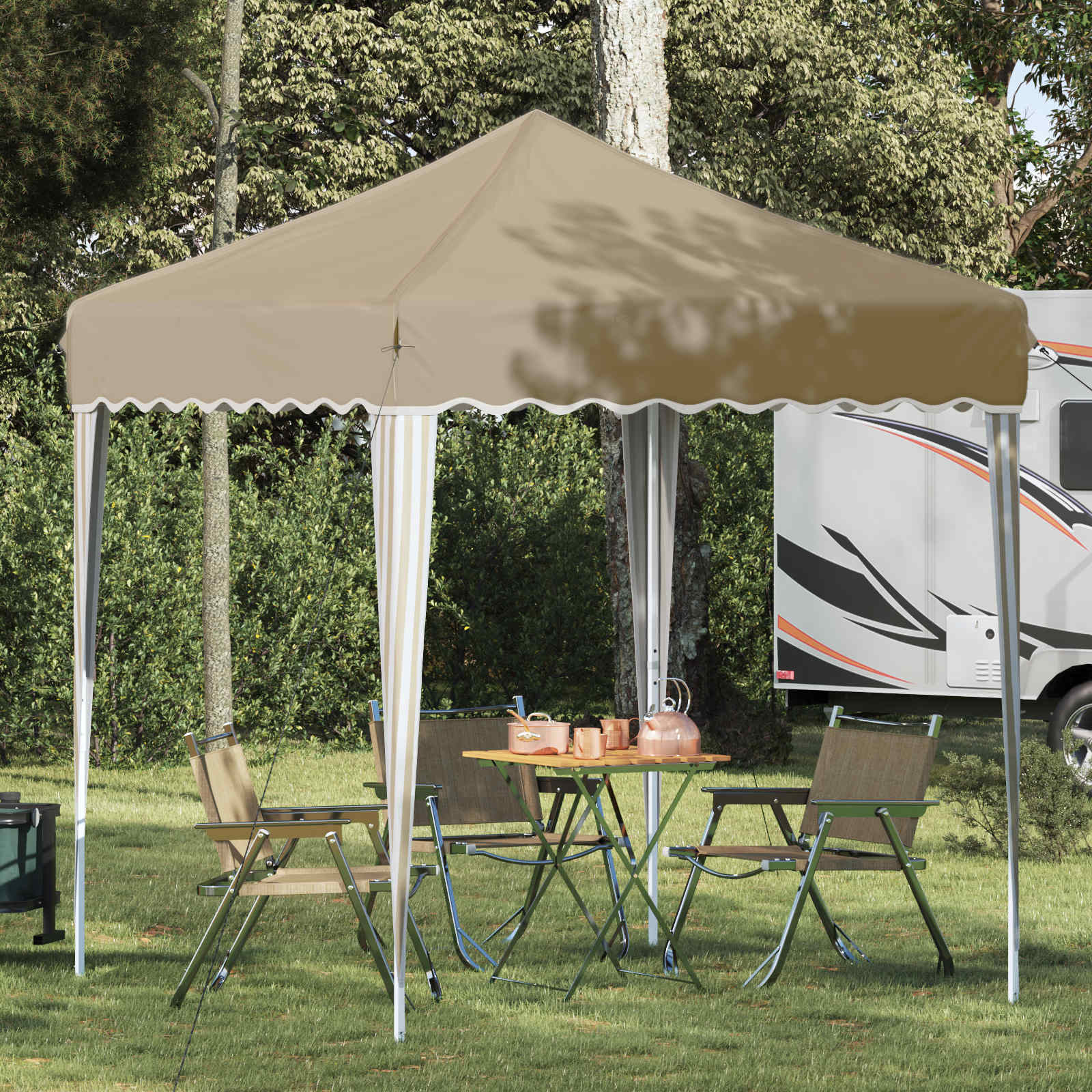 vidaXL Pop-up Partyzelt 195 x 195 x 245 cm Creme Oxford-Stoff