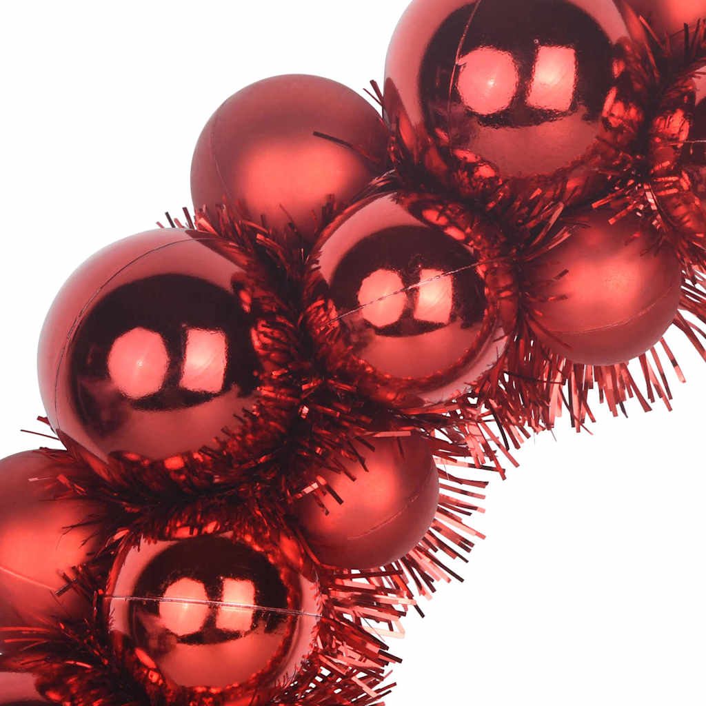 vidaXL Weihnachtsballkränze 2 pcs Rot 33 x 33 x 7 cm Polystyrol
