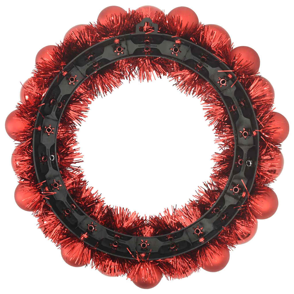 vidaXL Weihnachtsballkränze 2 pcs Rot 33 x 33 x 7 cm Polystyrol