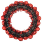 vidaXL Weihnachtsballkränze 2 pcs Rot 33 x 33 x 7 cm Polystyrol