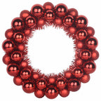 vidaXL Weihnachtsballkränze 2 pcs Rot 33 x 33 x 7 cm Polystyrol