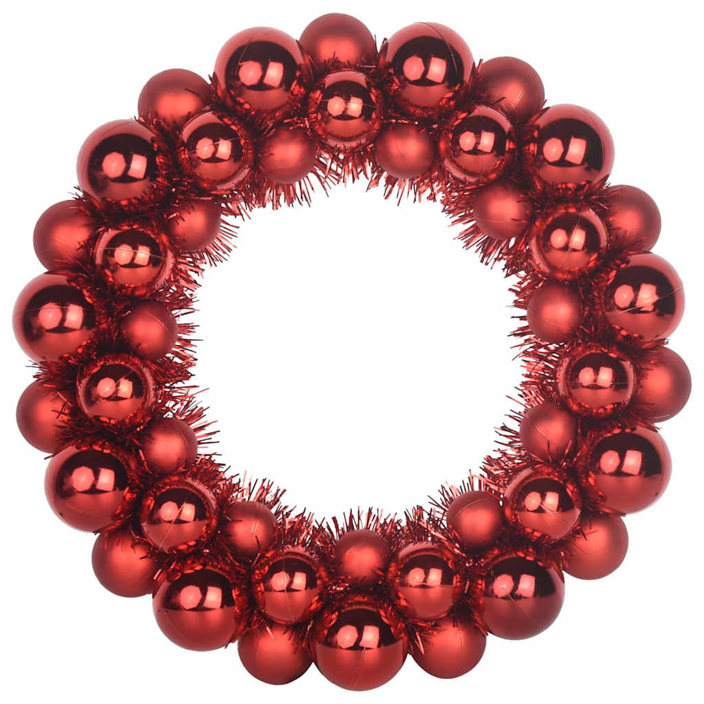 vidaXL Weihnachtsballkränze 2 pcs Rot 33 x 33 x 7 cm Polystyrol