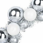 vidaXL Weihnachtsballkränze 2 pcs Weiß und Silber 33 x 33 x 7 cm