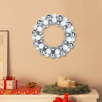 vidaXL Weihnachtsballkränze 2 pcs Weiß und Silber 33 x 33 x 7 cm