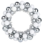 vidaXL Weihnachtsballkränze 2 pcs Weiß und Silber 33 x 33 x 7 cm