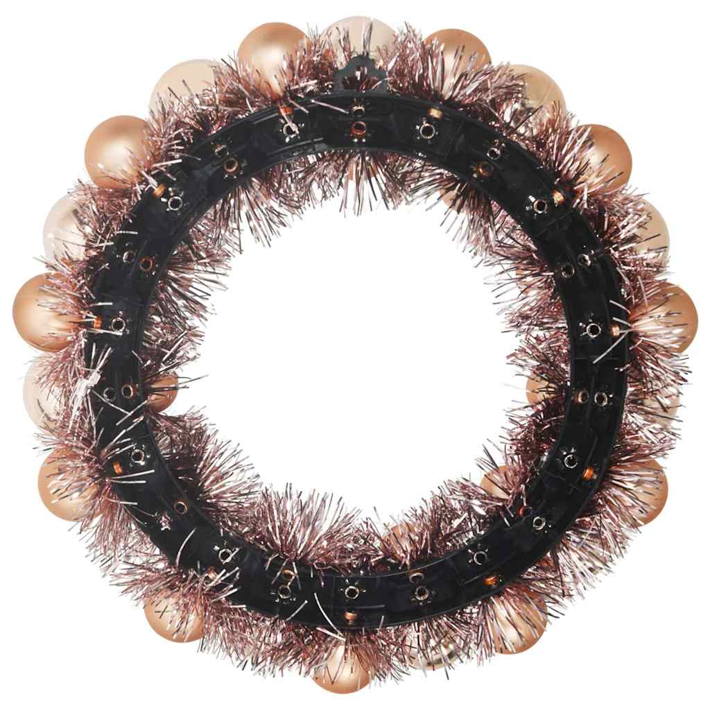 vidaXL Weihnachtsballkränze 2 pcs Roségold 33 x 33 x 7 cm Polystyrol