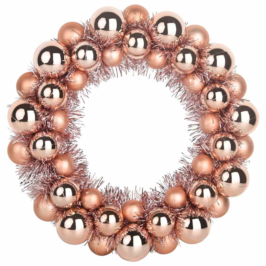 vidaXL Weihnachtsballkränze 2 pcs Roségold 33 x 33 x 7 cm Polystyrol