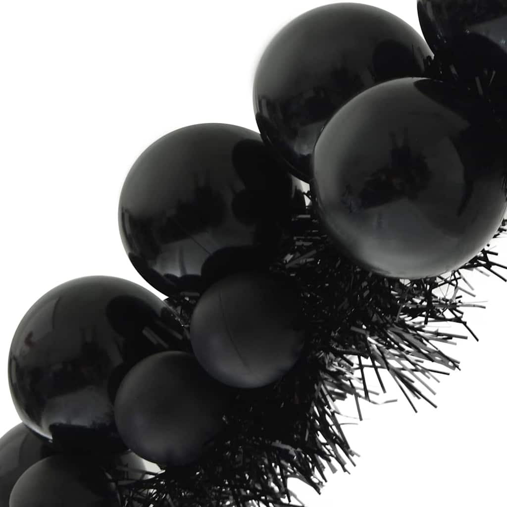 vidaXL Weihnachtskugelgirlande Schwarz 186 cm Polystyrol