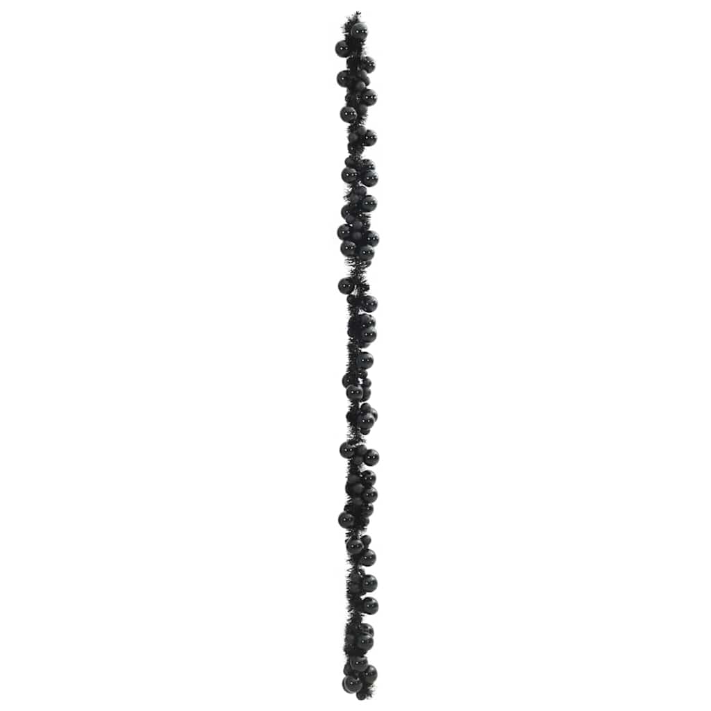 vidaXL Weihnachtskugelgirlande Schwarz 186 cm Polystyrol