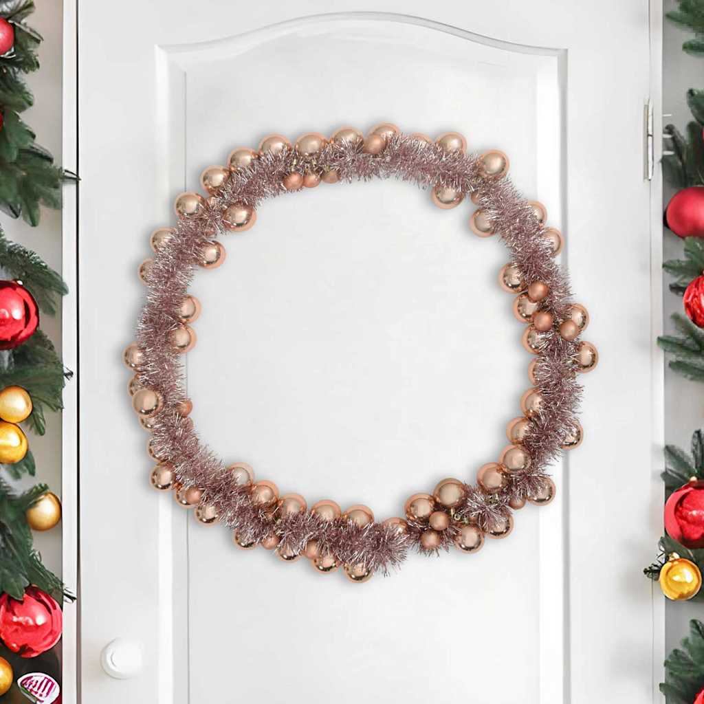 vidaXL Weihnachtskugelgirlande Roségold 186 cm Polystyrol