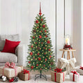 vidaXL Weihnachtskugel-Set mit 150 LEDs 61 pcs Rot Kunststoff