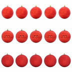 vidaXL Weihnachtsbaumkugel Set XL 15 pcs Rot Kunststoff
