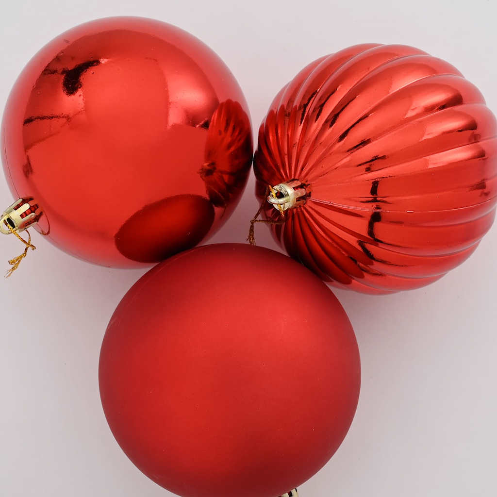 vidaXL Weihnachtsbaumkugel-Set XXL 4 pcs Rot Kunststoff