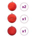 vidaXL Weihnachtsbaumkugel-Set XXL 4 pcs Rot Kunststoff