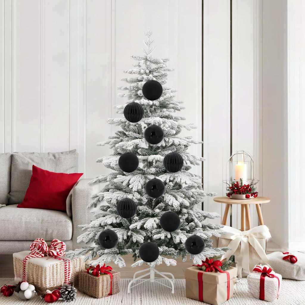 vidaXL Weihnachtsbaum Ornament Set XL 9 pcs Schwarz Kunststoff
