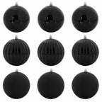 vidaXL Weihnachtsbaum Ornament Set XL 9 pcs Schwarz Kunststoff