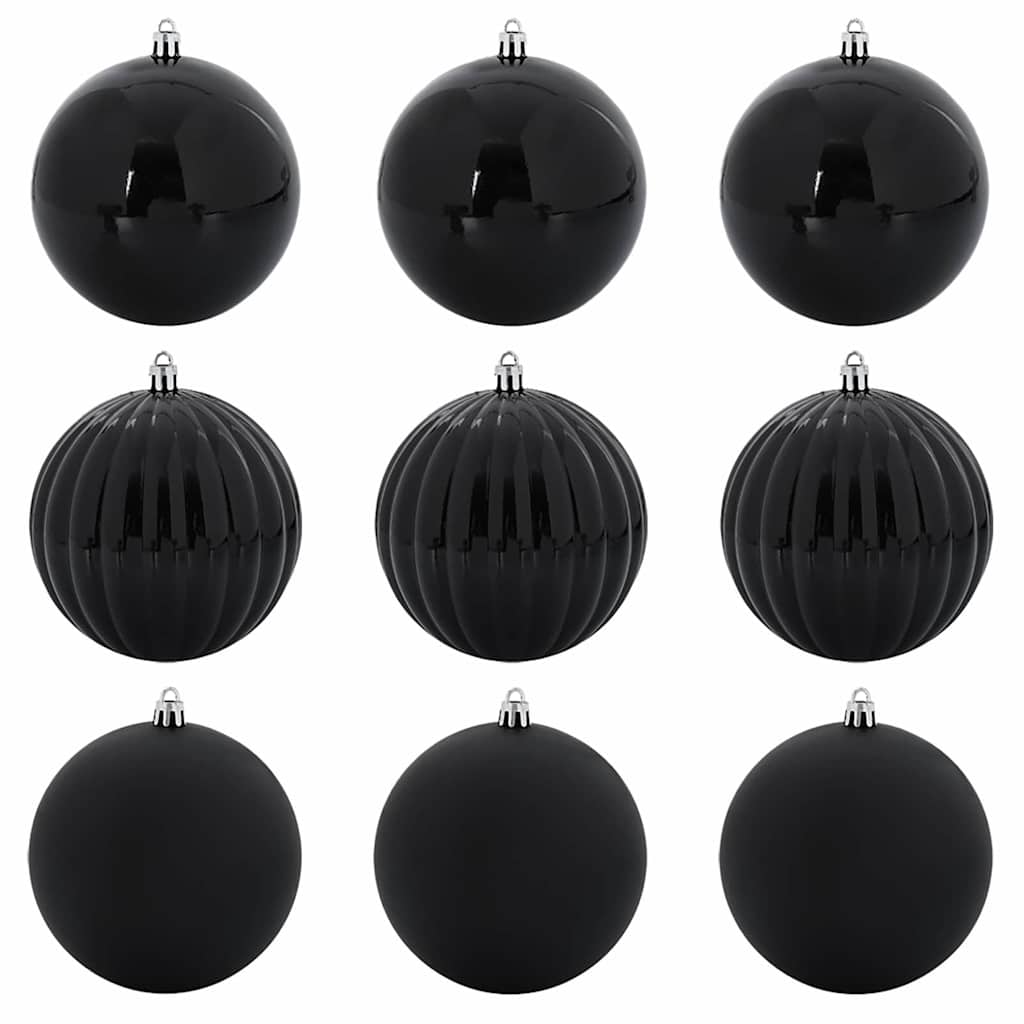vidaXL Weihnachtsbaum Ornament Set XL 9 pcs Schwarz Kunststoff