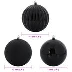 vidaXL Weihnachtsbaum Ornament Set XL 9 pcs Schwarz Kunststoff