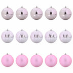 vidaXL Weihnachtskugel Set XL 15 pcs Rosa Kunststoff