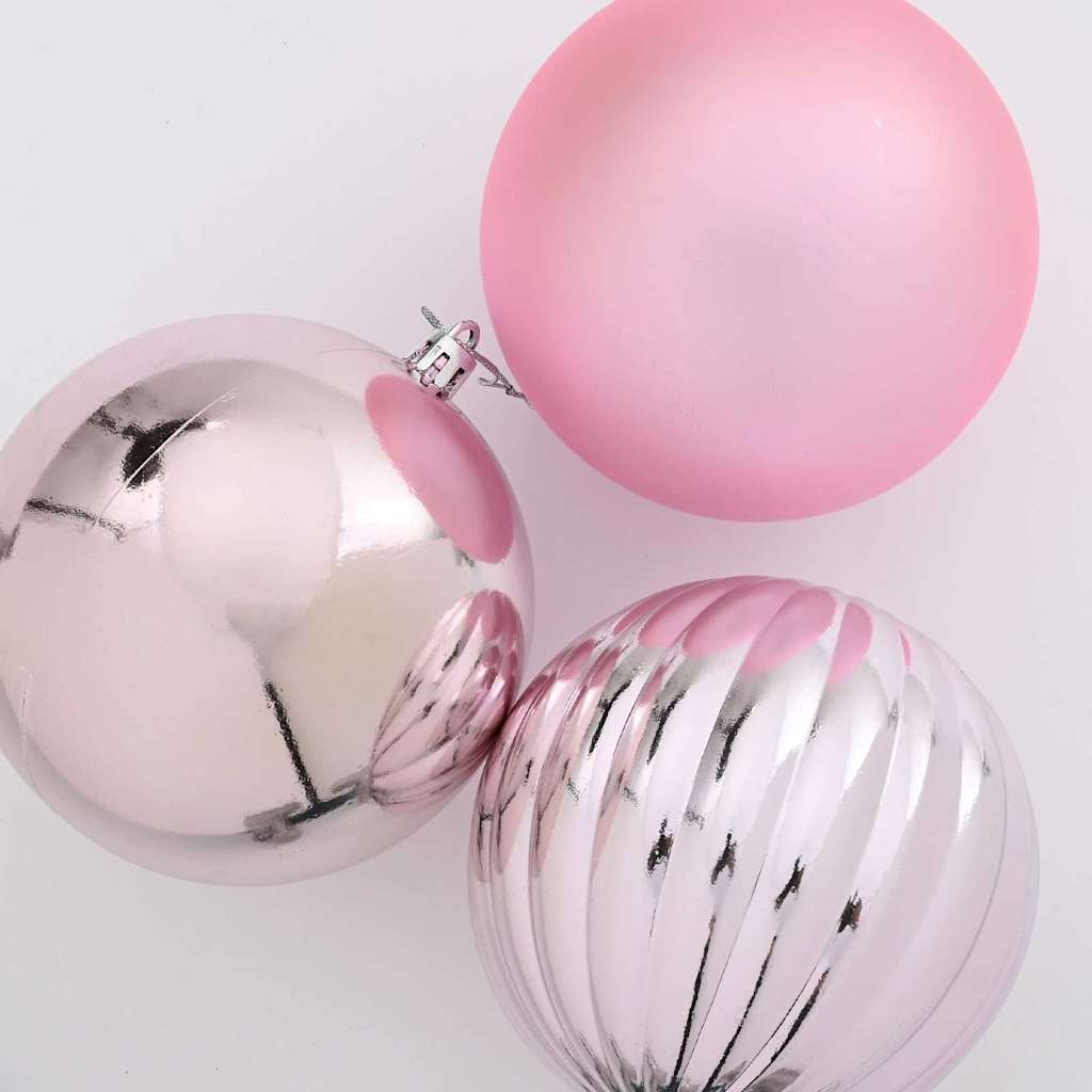 vidaXL Weihnachtskugelset XL 9 pcs Rosa Kunststoff