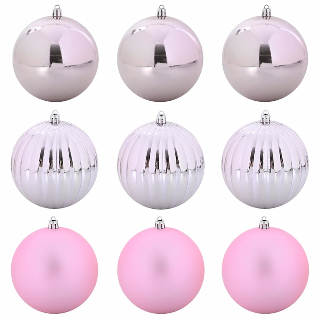 vidaXL Weihnachtskugelset XL 9 pcs Rosa Kunststoff