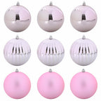 vidaXL Weihnachtskugelset XL 9 pcs Rosa Kunststoff