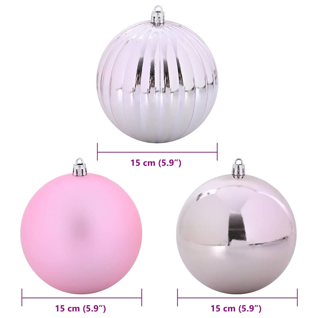 vidaXL Weihnachtskugelset XL 9 pcs Rosa Kunststoff