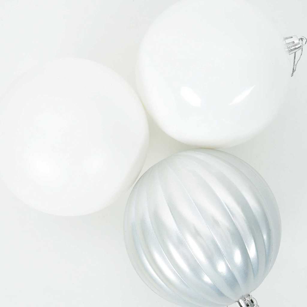 vidaXL Weihnachtsbaumkugelset XXL 4 pcs Weiß Kunststoff