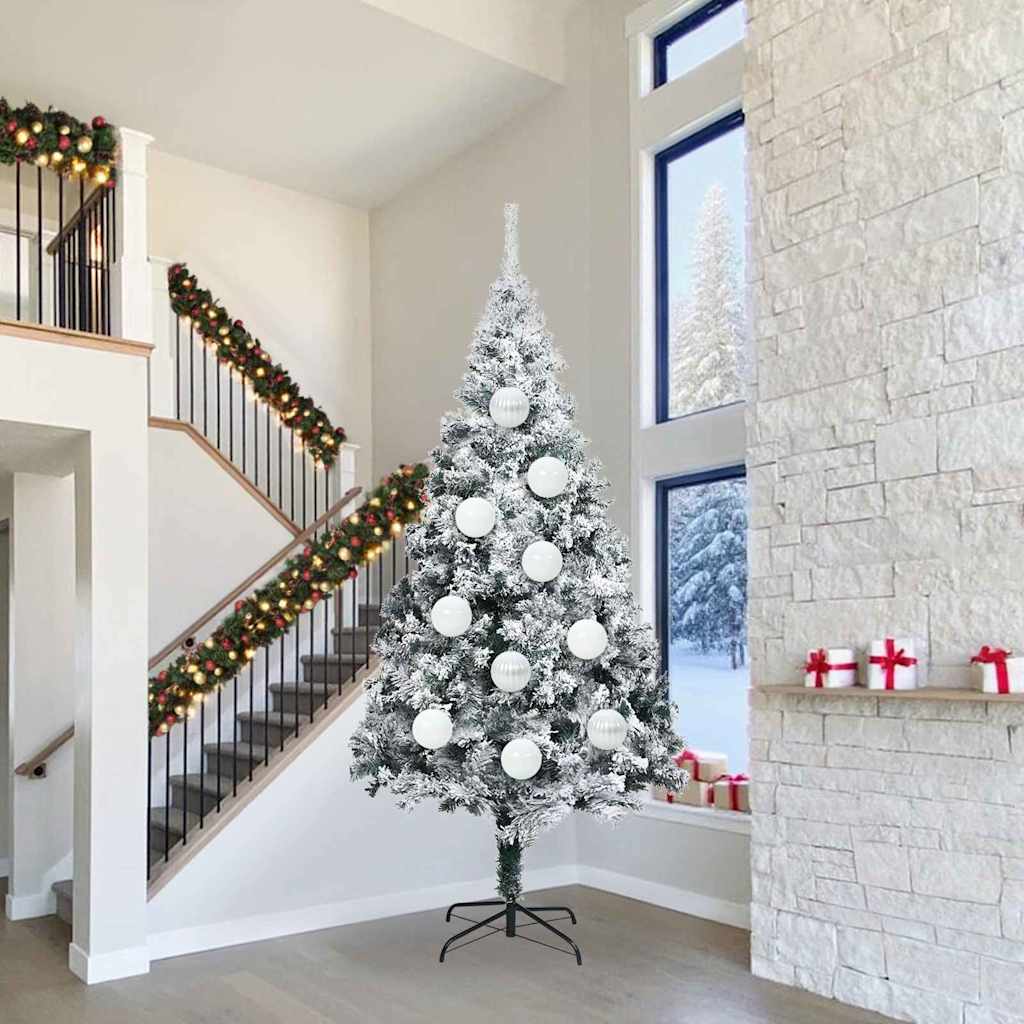 vidaXL Weihnachtsbaumkugelset XXL 4 pcs Weiß Kunststoff