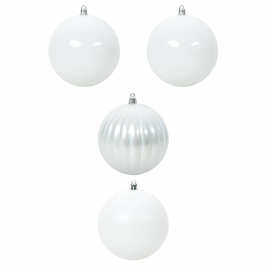 vidaXL Weihnachtsbaumkugelset XXL 4 pcs Weiß Kunststoff