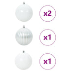 vidaXL Weihnachtsbaumkugelset XXL 4 pcs Weiß Kunststoff