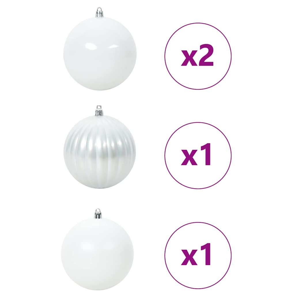 vidaXL Weihnachtsbaumkugelset XXL 4 pcs Weiß Kunststoff
