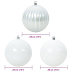 vidaXL Weihnachtsbaumkugelset XXL 4 pcs Weiß Kunststoff
