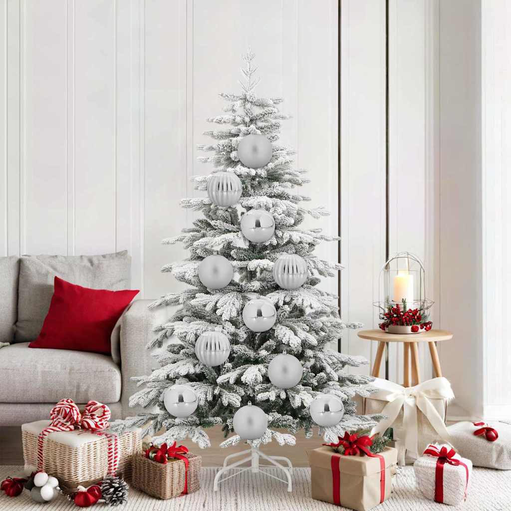 vidaXL Weihnachtskugeln Set XL 9 pcs Silber Kunststoff