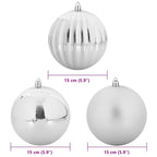 vidaXL Weihnachtskugeln Set XL 9 pcs Silber Kunststoff