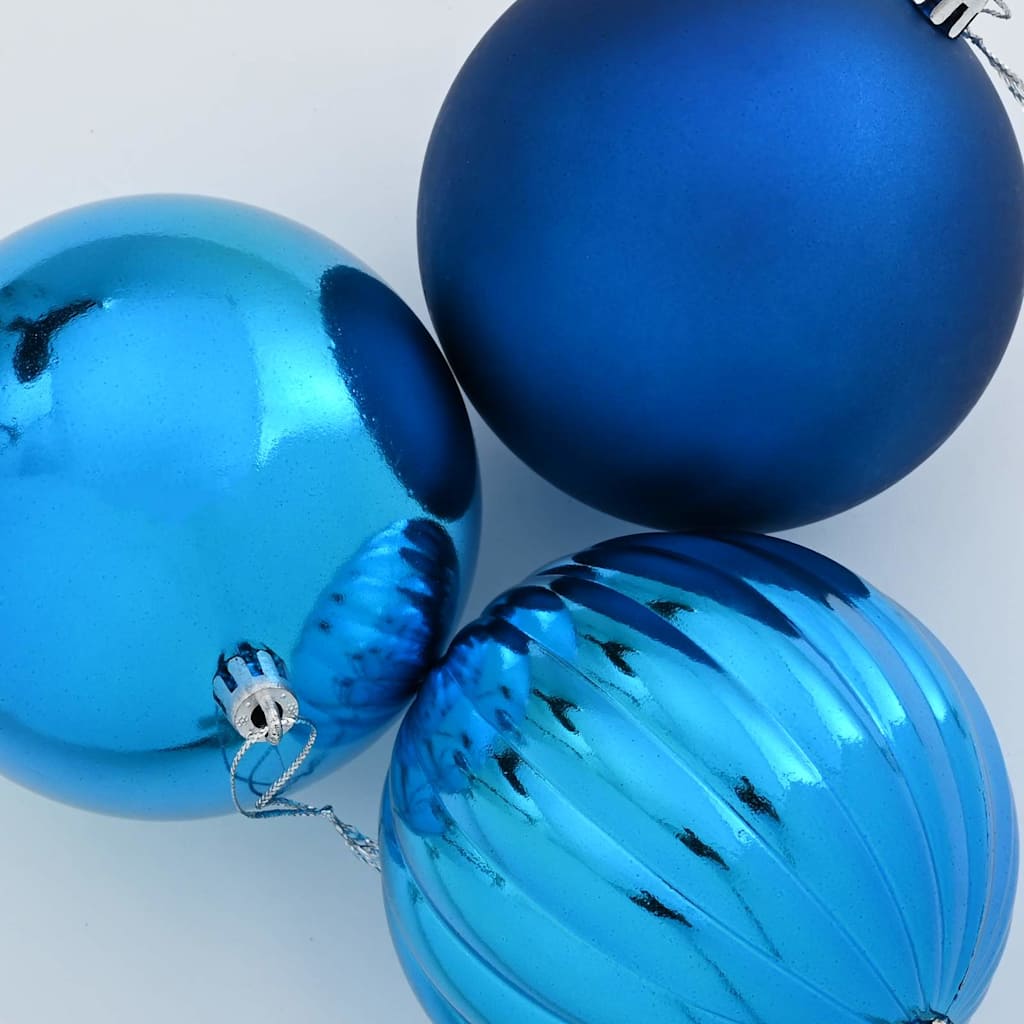 vidaXL Weihnachtskugel Set XL 9 pcs Blau Kunststoff