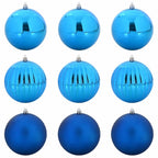 vidaXL Weihnachtskugel Set XL 9 pcs Blau Kunststoff