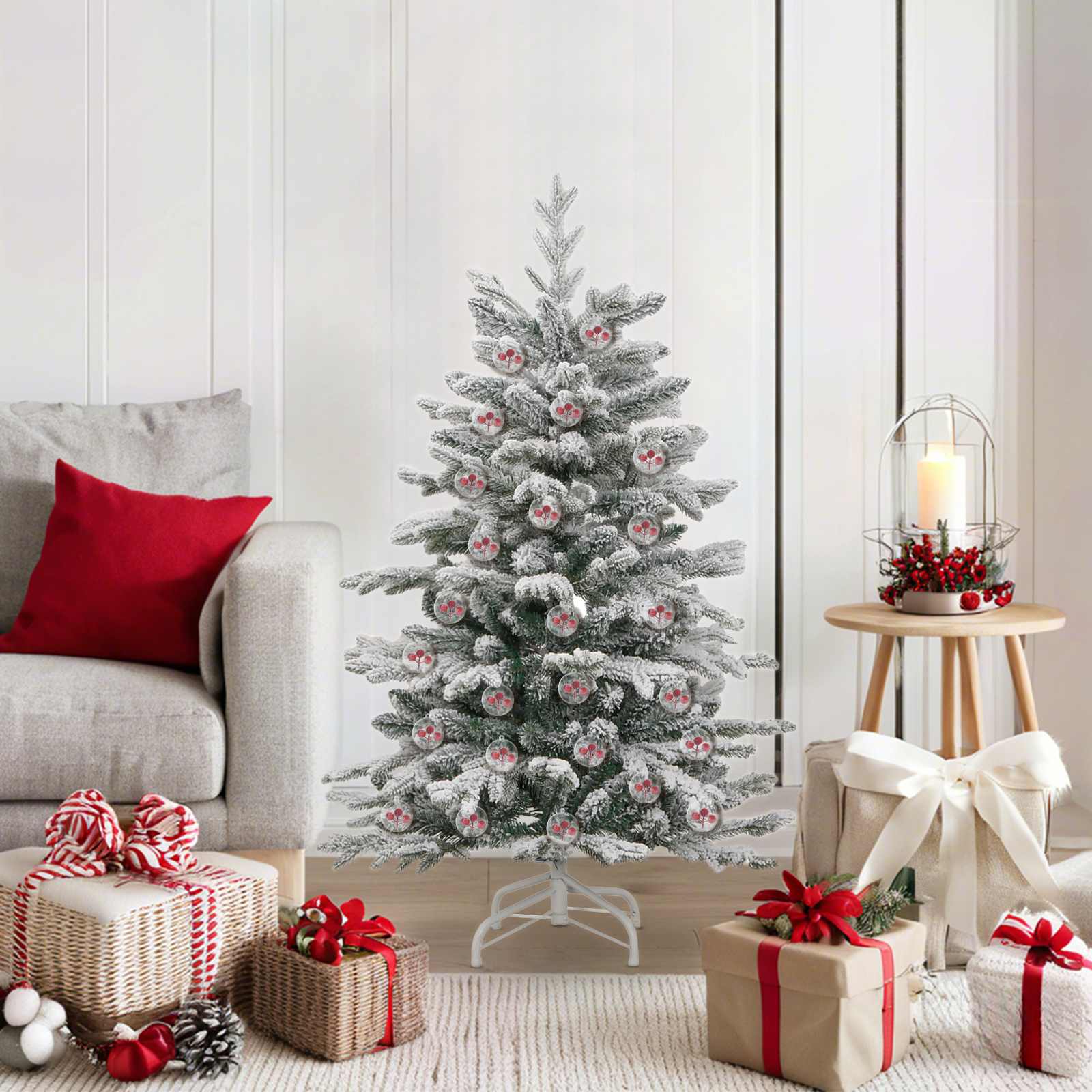 vidaXL Weihnachtskugel-Set 50 pcs Transparent Ø 5 cm Kunststoff