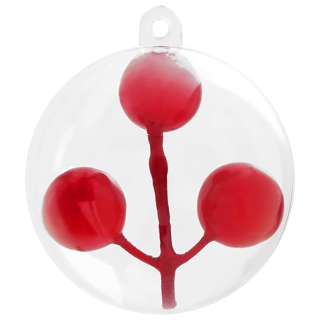 vidaXL Weihnachtskugel-Set 100 pcs Transparent Ø 8 cm Kunststoff
