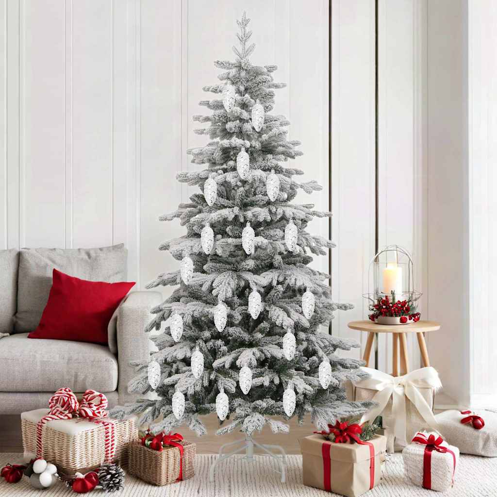 vidaXL Weihnachts-Tannenzapfen Ball 40 pcs Silber Kunststoff