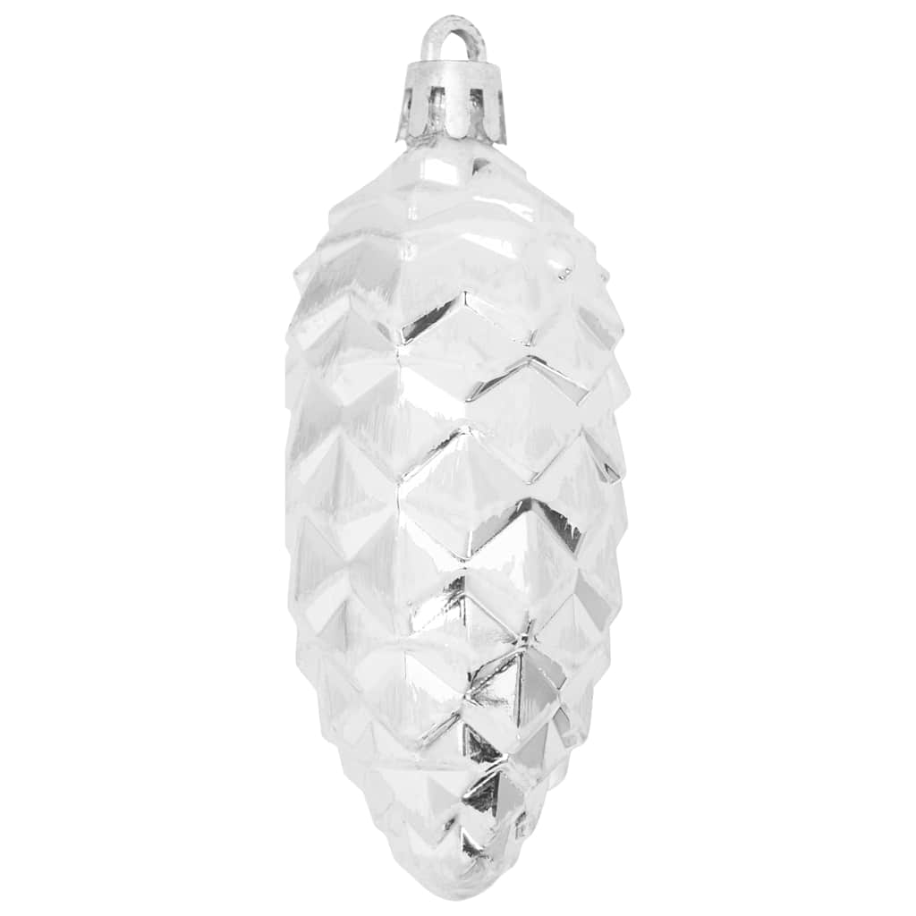 vidaXL Weihnachts-Tannenzapfen Ball 40 pcs Silber Kunststoff