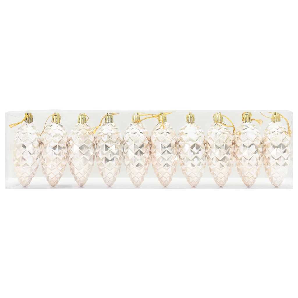 vidaXL Weihnachts-Tannenzapfen Ball 40 pcs Champagner Kunststoff